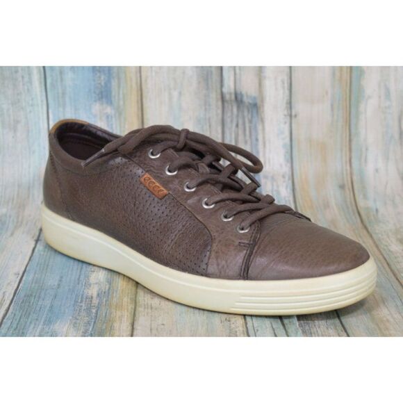 Ecco Soft 7 Men\'s Brown Leather Perforated Sneakers Size 10 / 10.5 EUR 44 main image 10